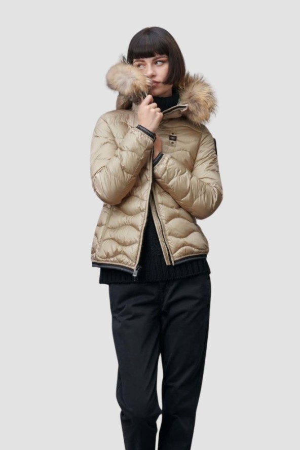 BLAUER Beżowa kurtka damska Aldie Short Jackets, Rozmiar M