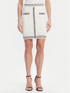 Fracomina Spódnica ołówkowa FR25SG4003K52401 Écru Slim Fit