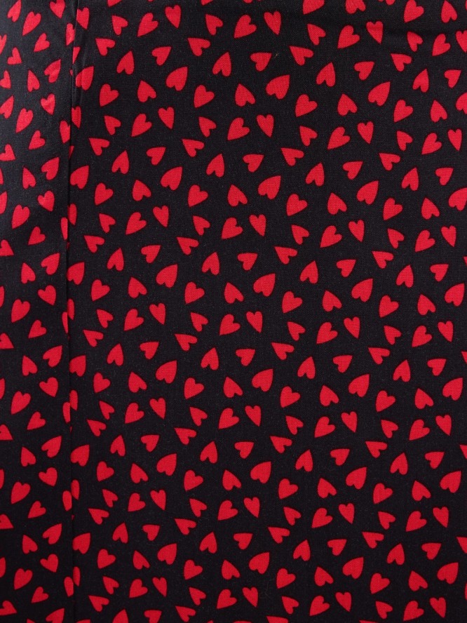 Spódnica damska midi z wiskozy w serduszka czarna Deluni 906