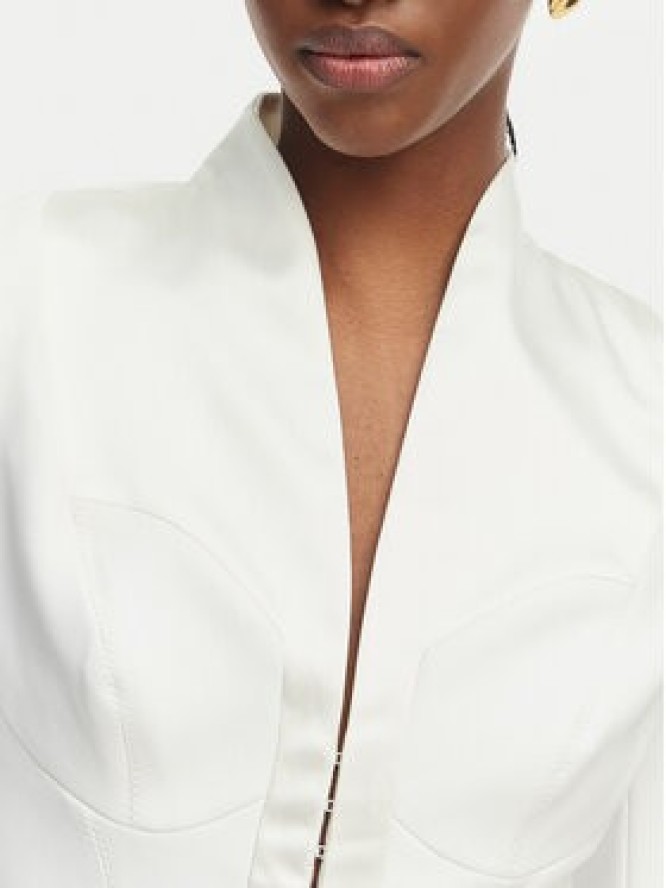 Elisabetta Franchi Marynarka GI-202-61E2-V590 Biały Regular Fit