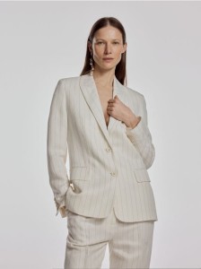 Marynarka w paski - złamana biel