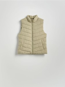 Krótka pikowana kamizelka - oliwkowy