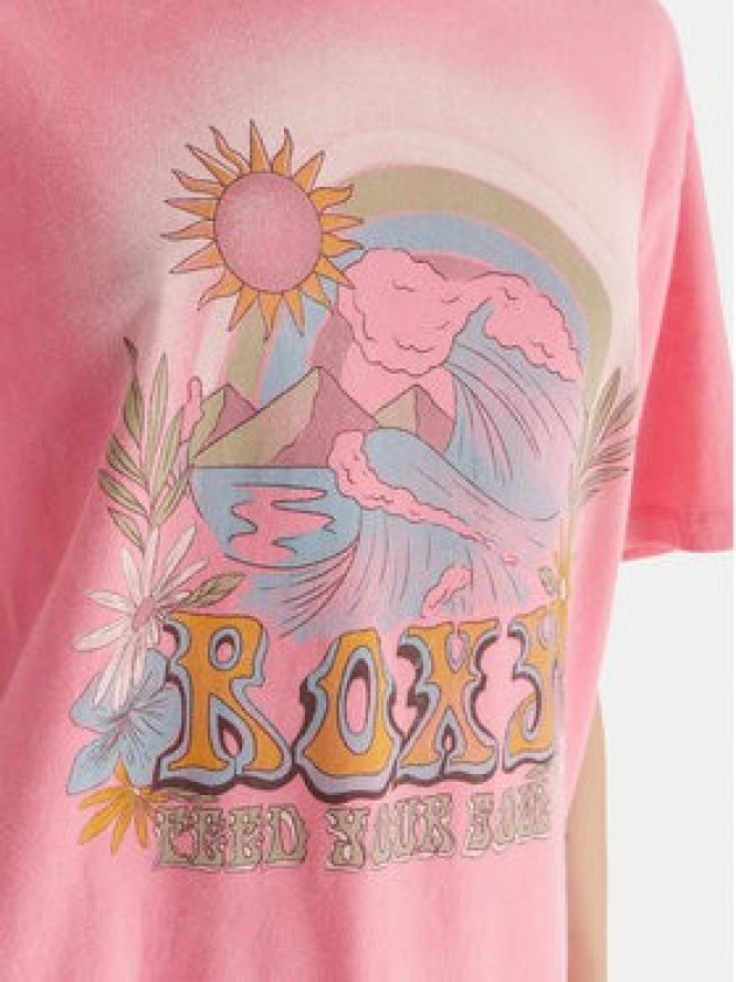 Roxy T-Shirt Sunnyoversize Optic Wash ERJZT06022 Różowy Oversize
