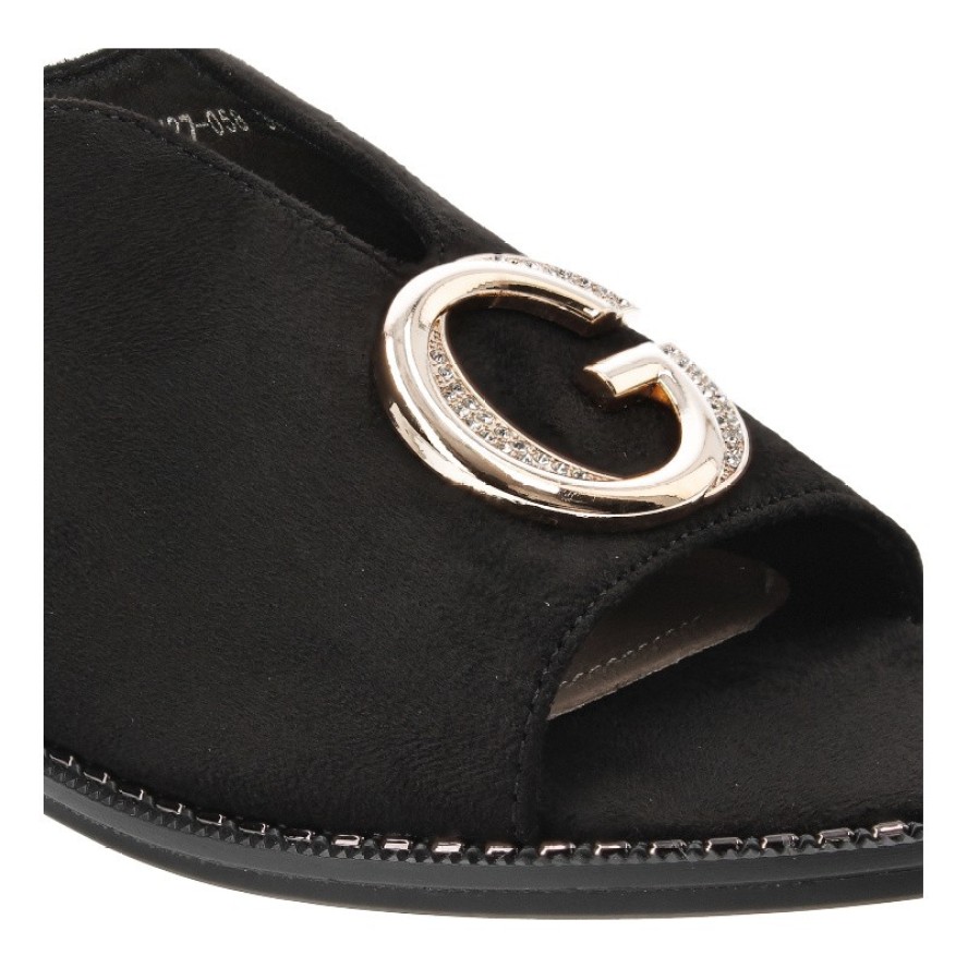 Czarne Sandały S.Barski Eleganckie Obuwie Damskie