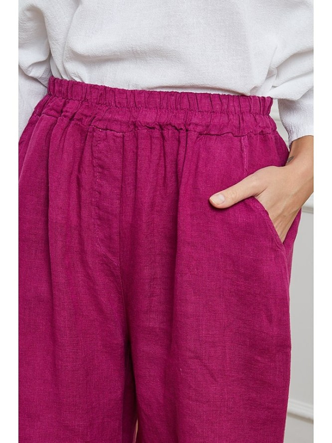 Joséfine Lniane bermudy w kolorze różowym rozmiar: XL