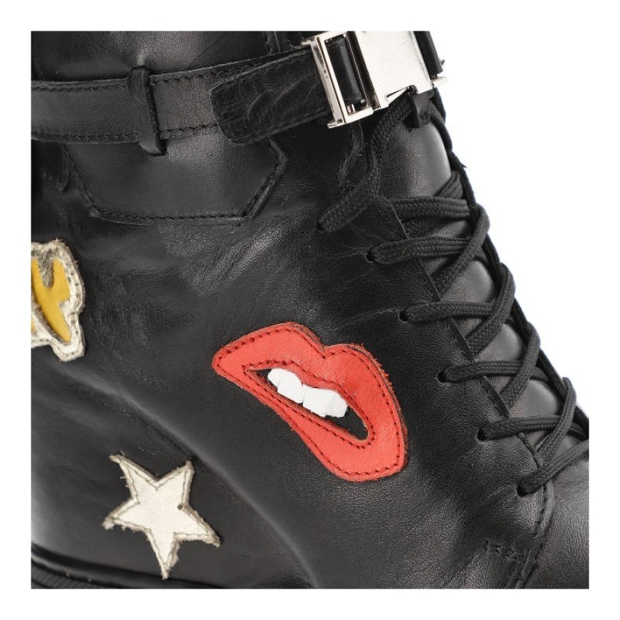 Czarne Sneakersy Simen Ocieplane Skórzane Buty