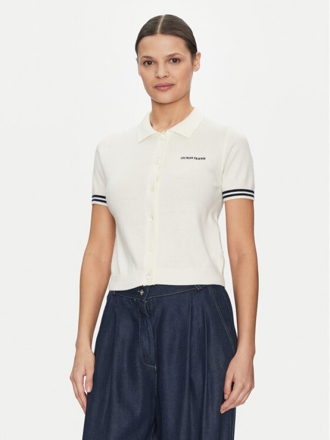 Guess Jeans Sweter W5GR03 Z3HO2 Écru Regular Fit