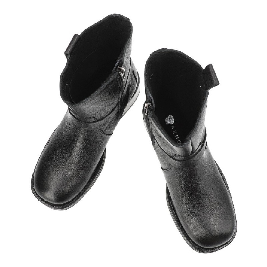 Czarne Botki Armodo Stylowe Kowbojki Damskie