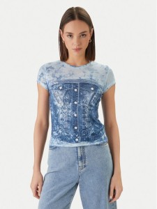 Guess T-Shirt W6GI44 K3614 Niebieski Regular Fit