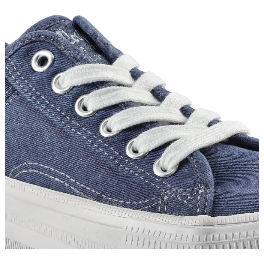 Trampki damskie Lee Cooper, sznurowany fason cholewka tekstylna płócienna niska cholewka przed kostkę gruba platformowa podeszwa gładka klasyczna for