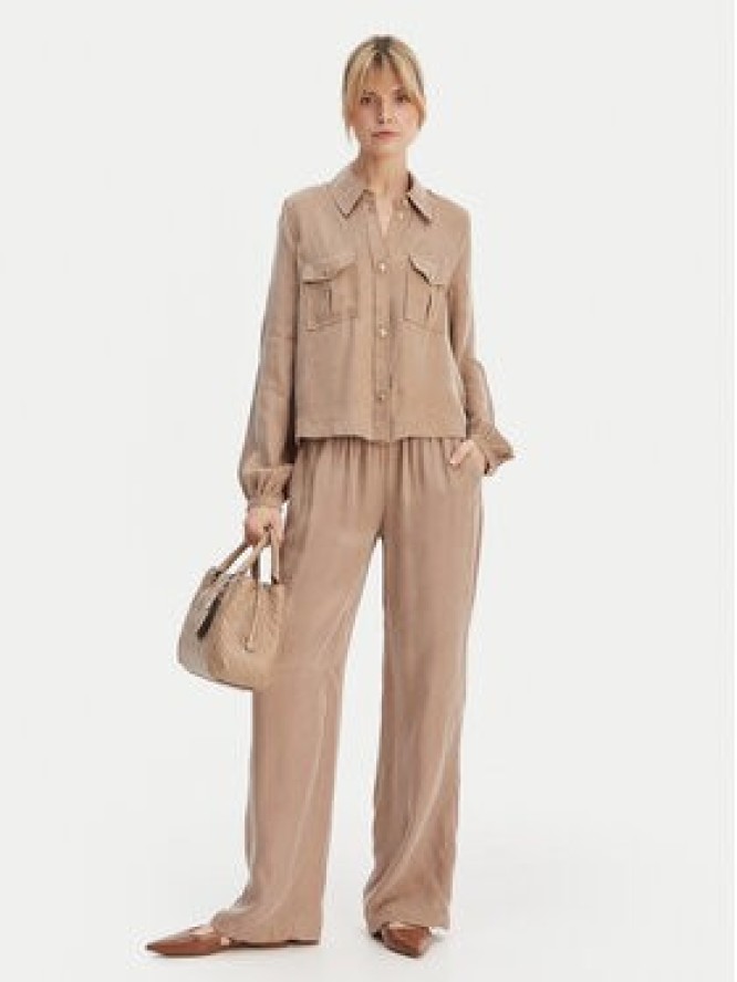 Guess Spodnie materiałowe W6GB07 W1781 Beżowy Regular Fit