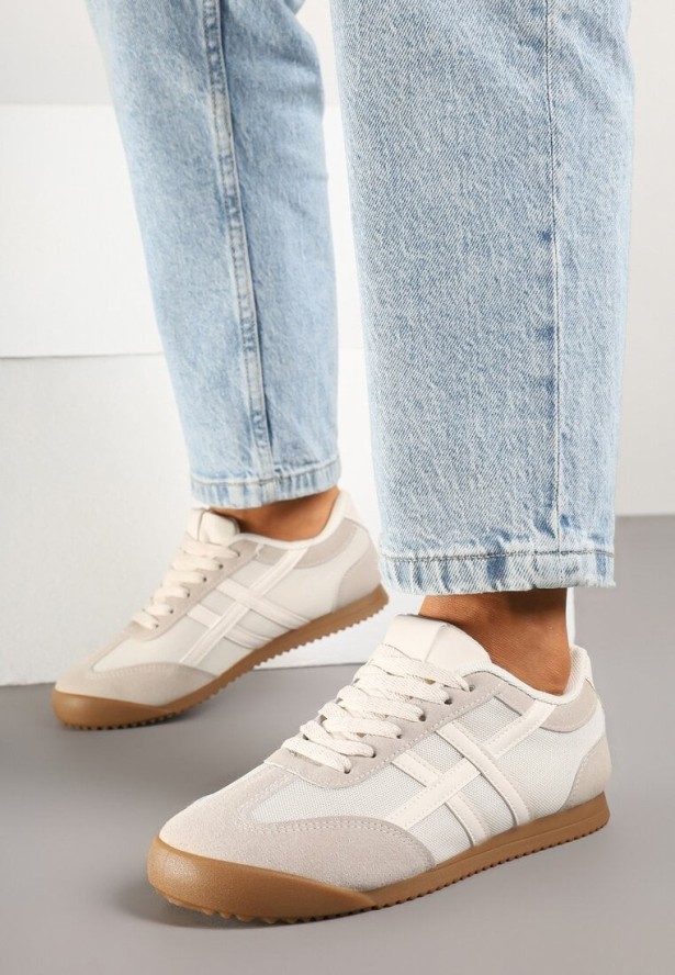 Beżowe Sneakersy w Stylu Kultowych Tenisówek Ilissena