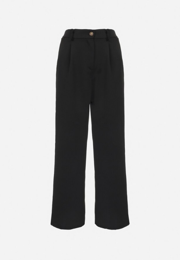 Czarne Spodnie Szerokie High Waist Ivan