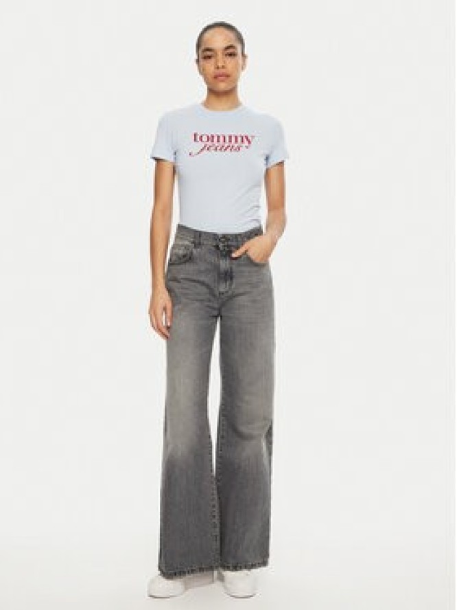 Tommy Jeans T-Shirt Essential DW0DW19447 Błękitny Slim Fit