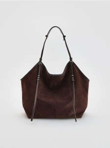Torebka shopper - ciemnobrązowy