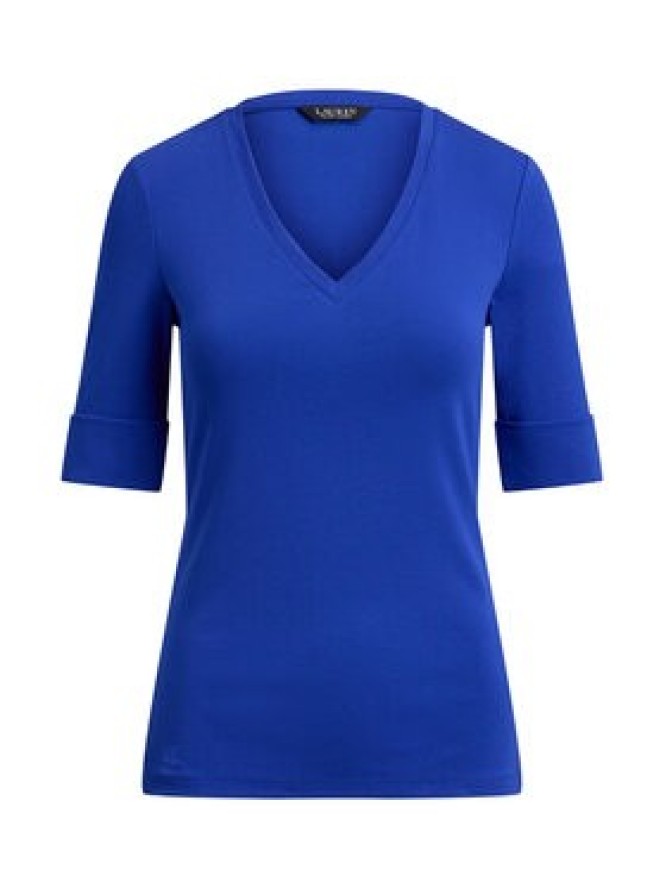 LAUREN RALPH LAUREN Bluzka 200815843012 Niebieski Slim Fit