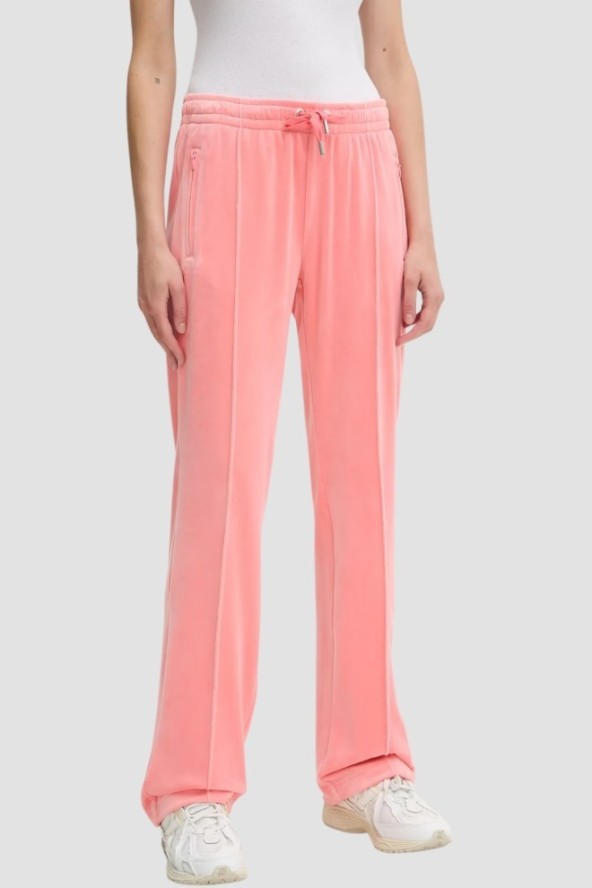 JUICY COUTURE Brzoskwiniowe damskie spodnie z cyrkoniami Tina, Rozmiar S