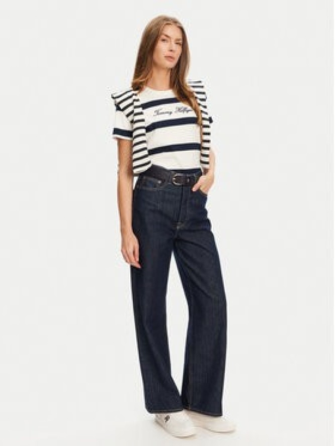 Tommy Hilfiger T-Shirt Script WW0WW45746 Écru Regular Fit