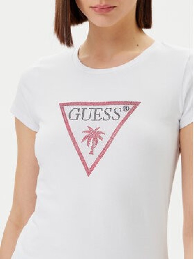 Guess T-Shirt E5GI08 J1314 Biały Slim Fit
