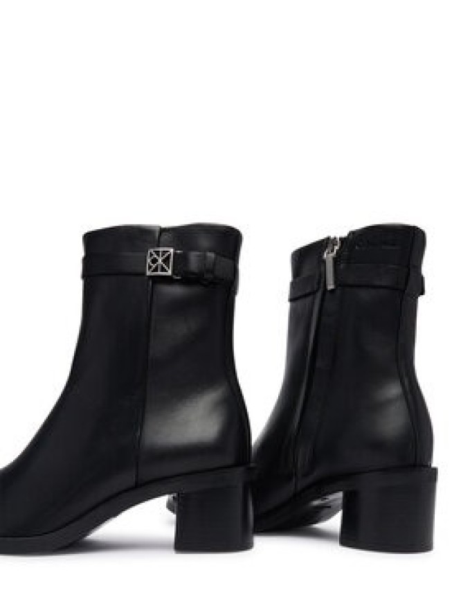 Calvin Klein Botki Block Heel Ank Boot Lth Hdw HW0HW03171 Czarny