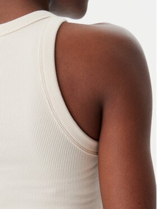 Calvin Klein Jeans Top Monologo J20J225301 Beżowy Slim Fit