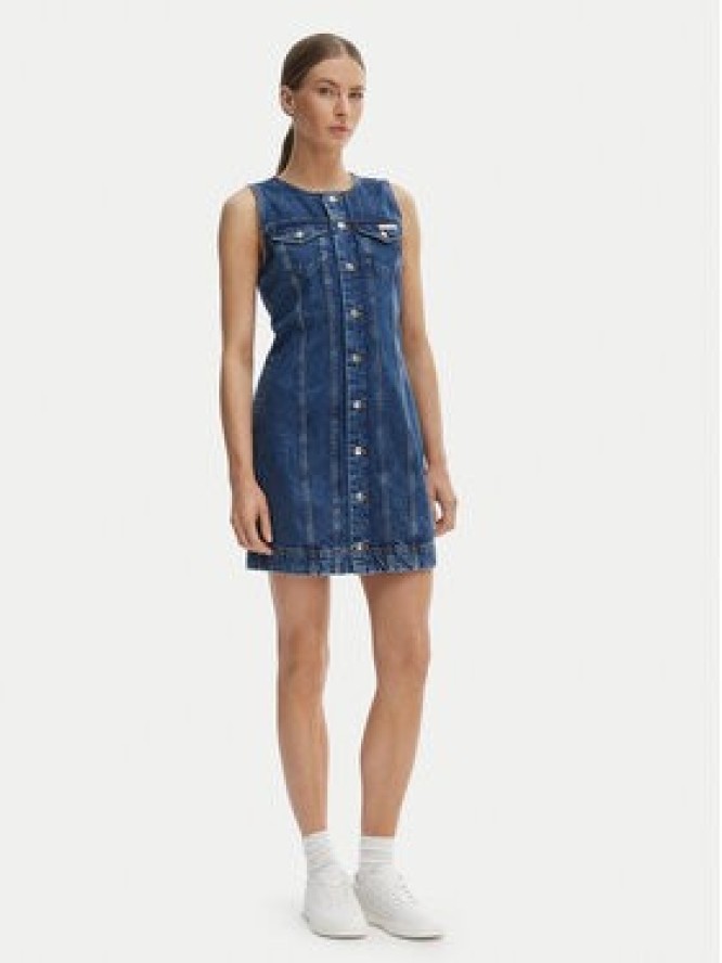 Calvin Klein Jeans Sukienka jeansowa LV047F761G Granatowy Slim Fit