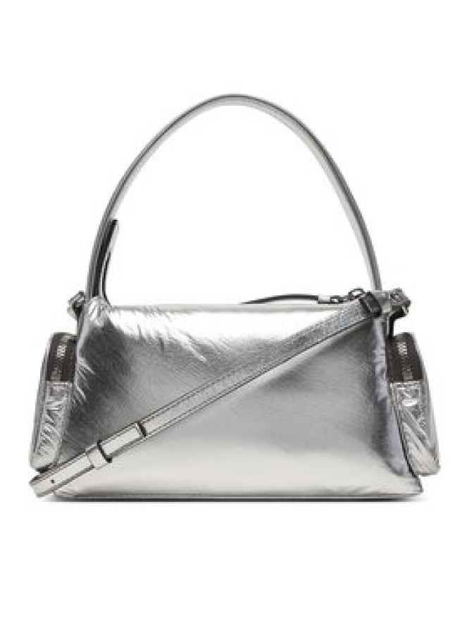 Calvin Klein Torebka Pocket Silver Nylon Small Bag LV04F3443G Srebrny