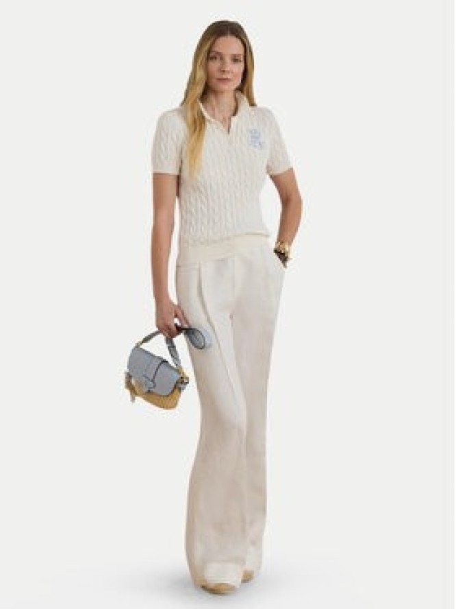 LAUREN RALPH LAUREN Sweter 200932224016 Biały Slim Fit