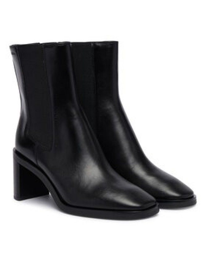 Calvin Klein Botki Block Heel Chelsea Boot Lth HW0HW03177 Czarny