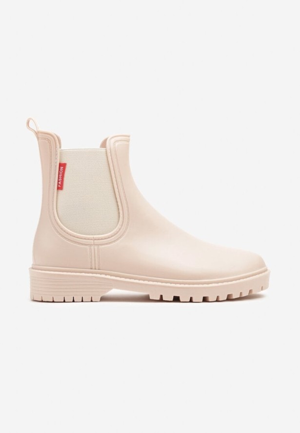 Beżowe Kalosze w Stylu Sztybletów Bellexia