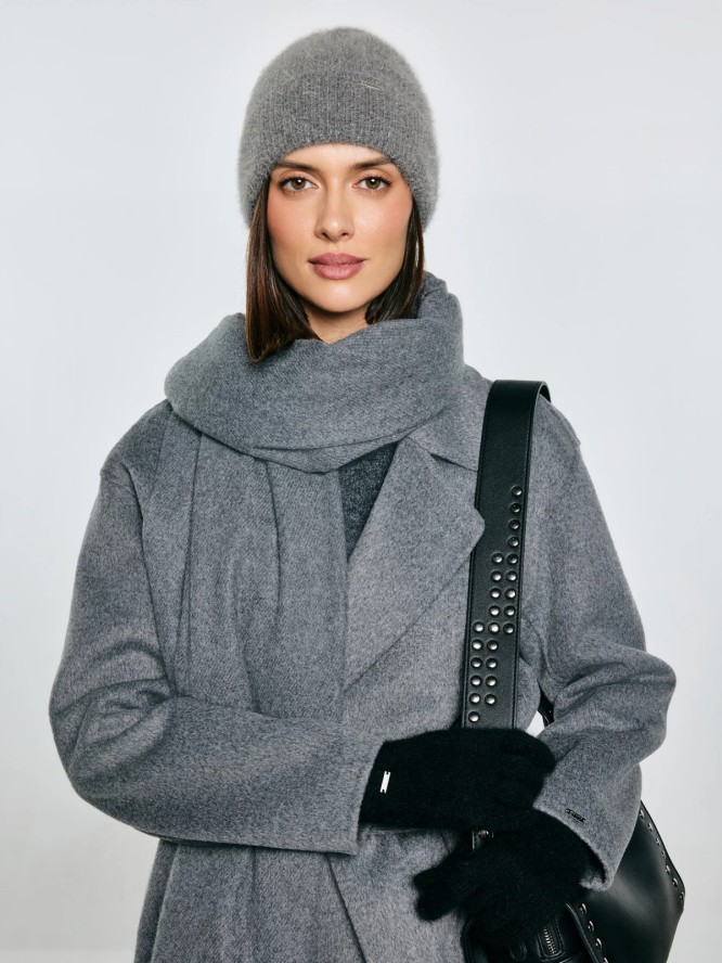 Rękawiczki damskie dzianinowe czarne Heryniasa 906