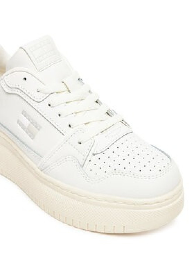Tommy Jeans Sneakersy Tjw Retro Basket Flatform EN0EN02840 Écru
