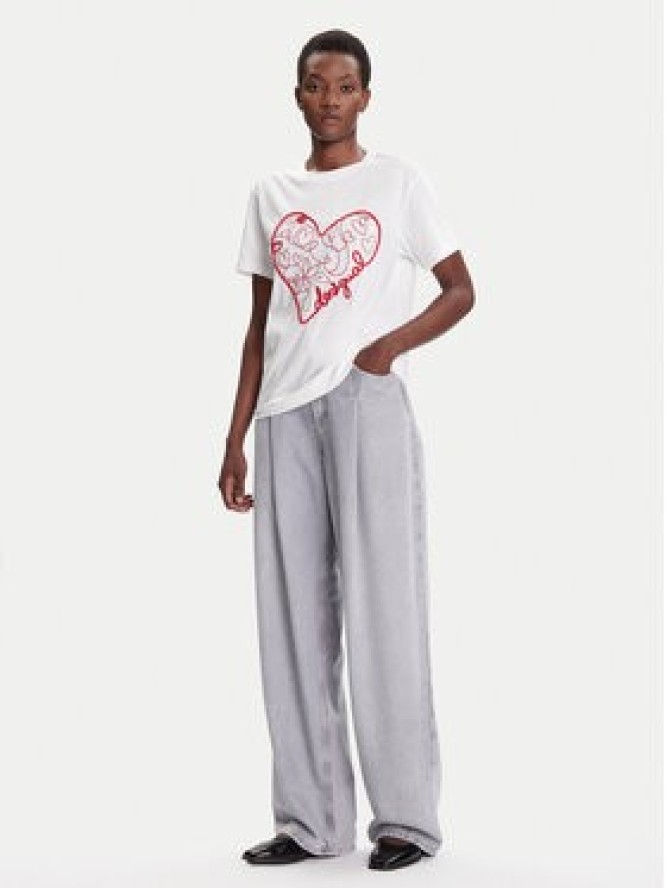 Desigual T-Shirt Roma 25WWTK50 Biały Regular Fit