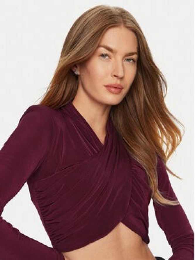 Bardot Bluzka 58746TB Bordowy Slim Fit