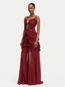 Babylon Sukienka wieczorowa W S00924 Bordowy Regular Fit