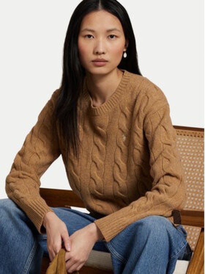 Polo Ralph Lauren Sweter 211A91216005 Beżowy Straight Fit