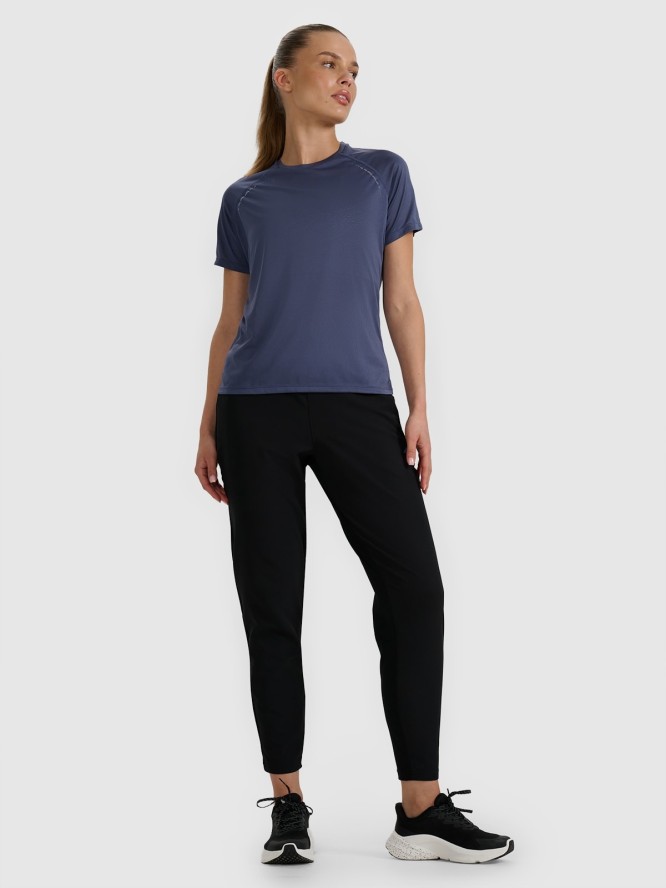 4F Koszulka do biegania regular szybkoschnąca damska - granatowa XL