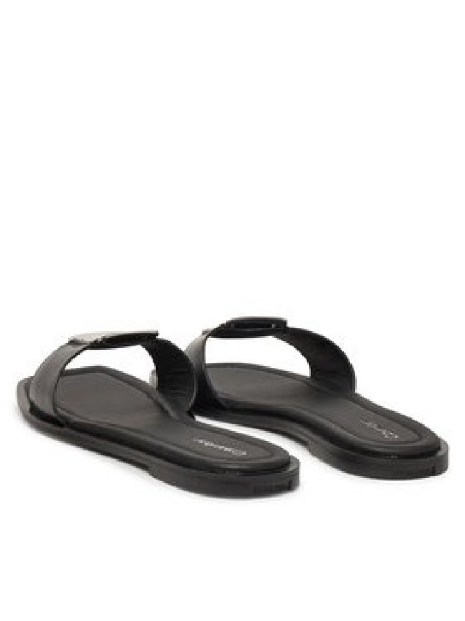 Calvin Klein Klapki Flat Slide W/Ck Hw Big - Lth HW0HW02482 Czarny