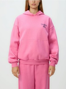 Bluza z haftowanym napisem - różowy