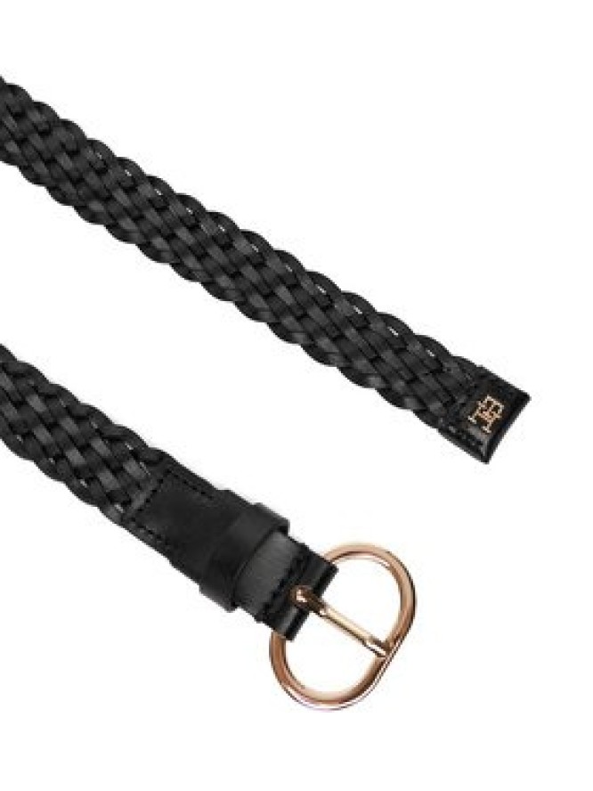 Tommy Hilfiger Pasek Damski Th Chic 2.5 Woven Leather AW0AW18111 Czarny