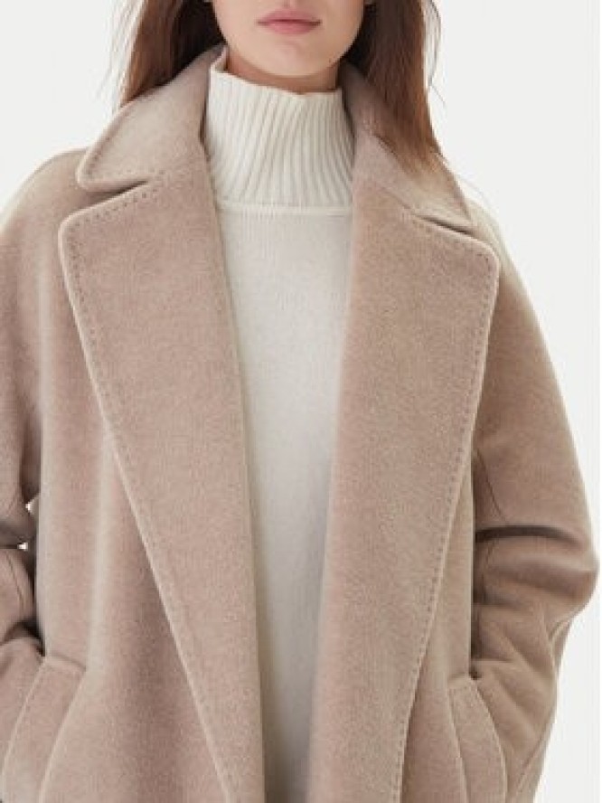 Weekend Max Mara Płaszcz wełniany Tempera 2525016082 Beżowy Regular Fit