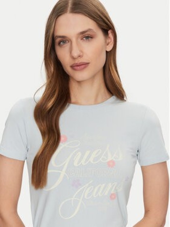 Guess Jeans T-Shirt W5GI24 J1314 Niebieski Regular Fit