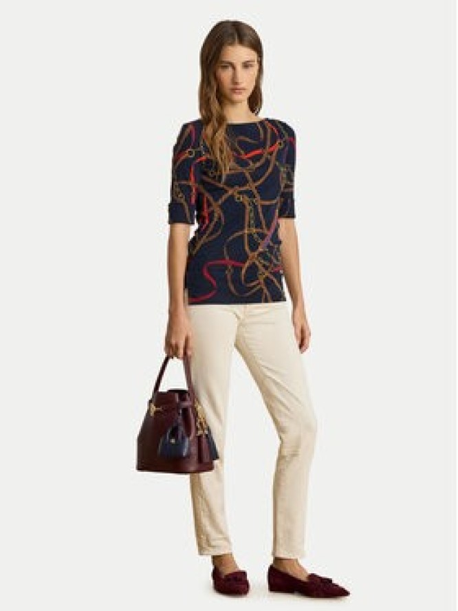 LAUREN RALPH LAUREN Bluzka 200P03722001 Granatowy Slim Fit