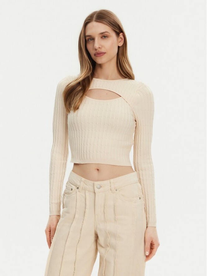 ONLY Sweter Meddi 15339582 Beżowy Cropped Fit