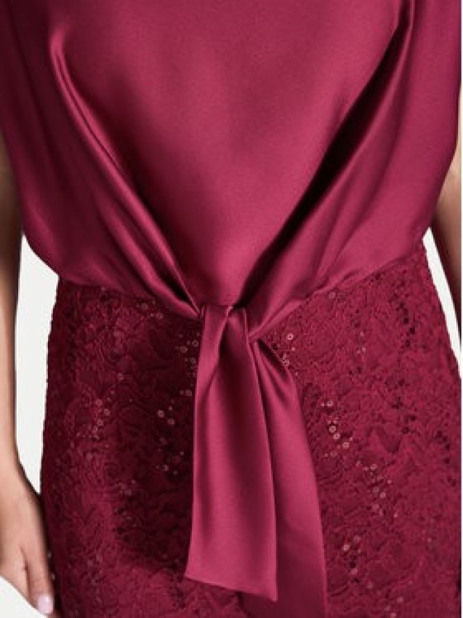 Swing Sukienka koktajlowa 5AI10900 Bordowy Regular Fit