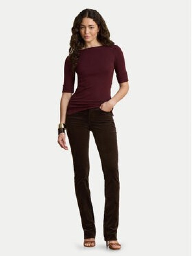 LAUREN RALPH LAUREN Bluzka 200654963196 Bordowy Slim Fit