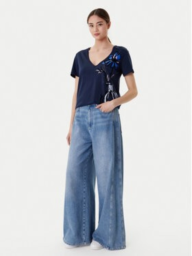 Desigual T-Shirt Dumas 25WWTK28 Granatowy Regular Fit