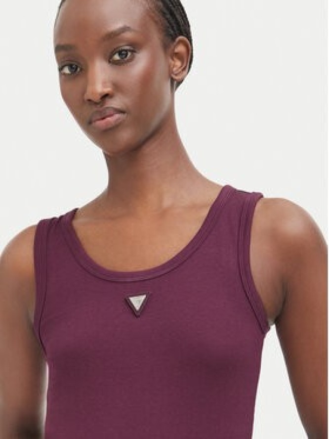 Guess Top V6YP09 K4312 Bordowy Regular Fit