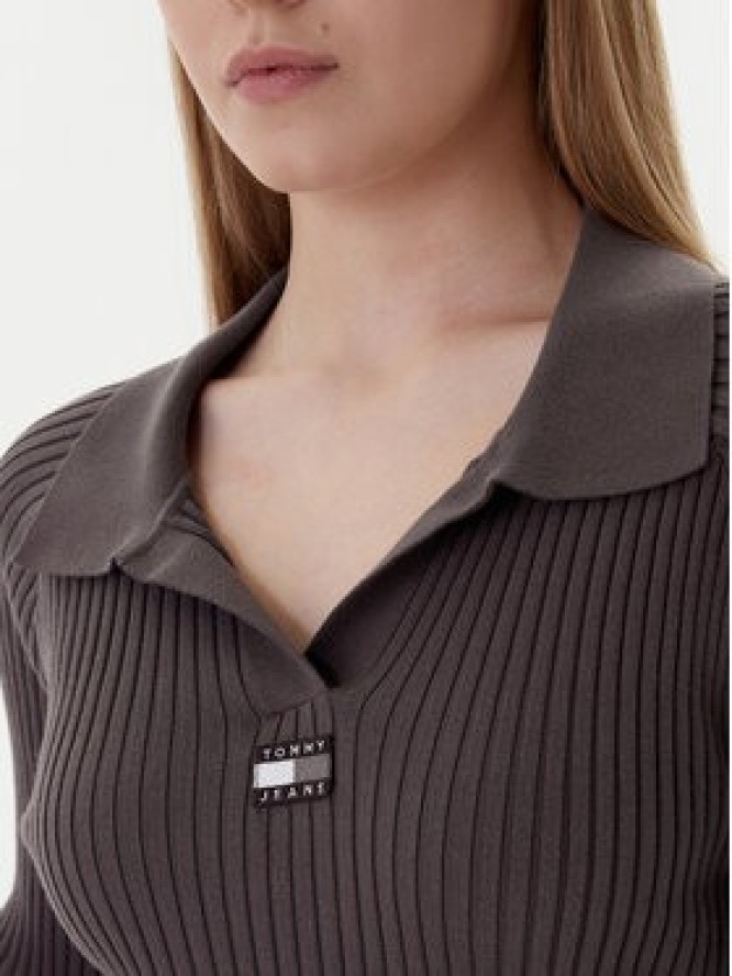 Tommy Jeans Sweter DW0DW22036 Brązowy Slim Fit