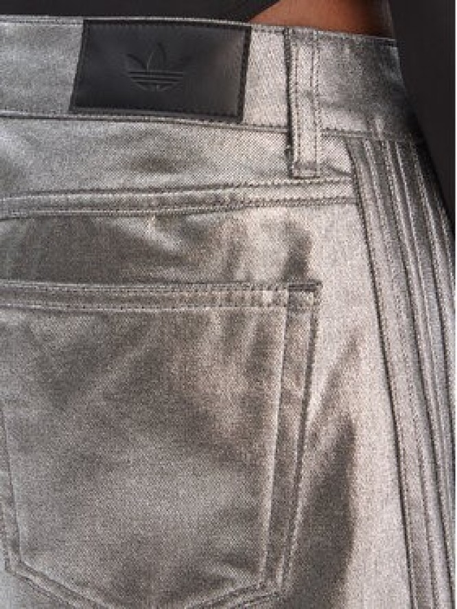 adidas Szorty jeansowe Firebird Jorts KD2930 Srebrny Regular Fit